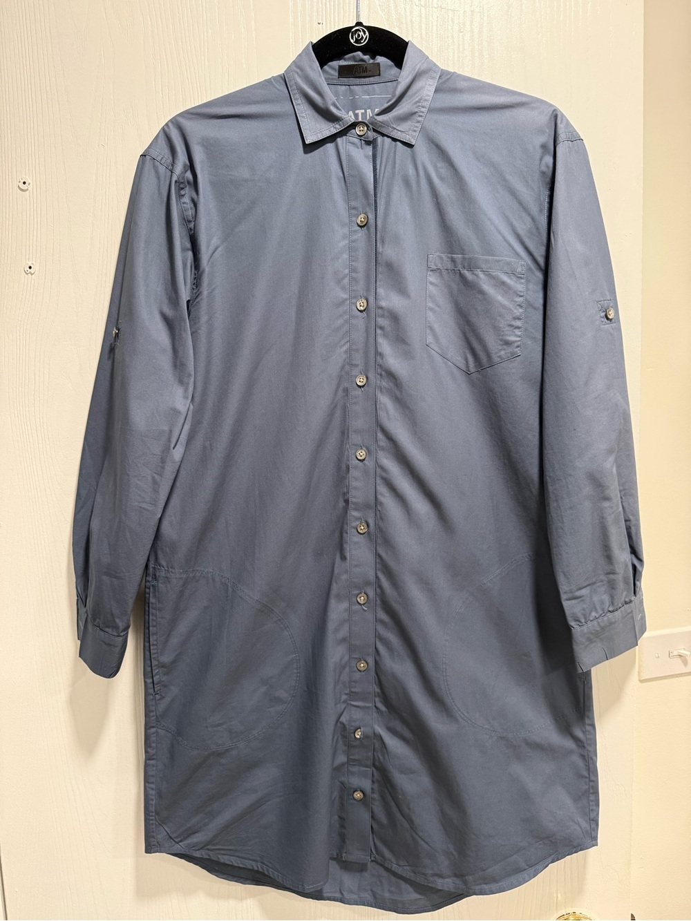 ATM Anthony Thomas Melillo Slate Blue Longline Button-Down Shirt